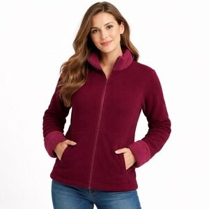 Patagonia Synchilla Fleece Jacket Womens Medium Burgundy Full Zip 25440